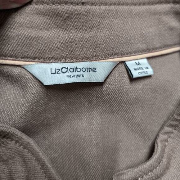 Liz Claiborne Vest Woman's Medium Tan Utility Full Zip High Collar‎ Hiking - Picture 8 of 13